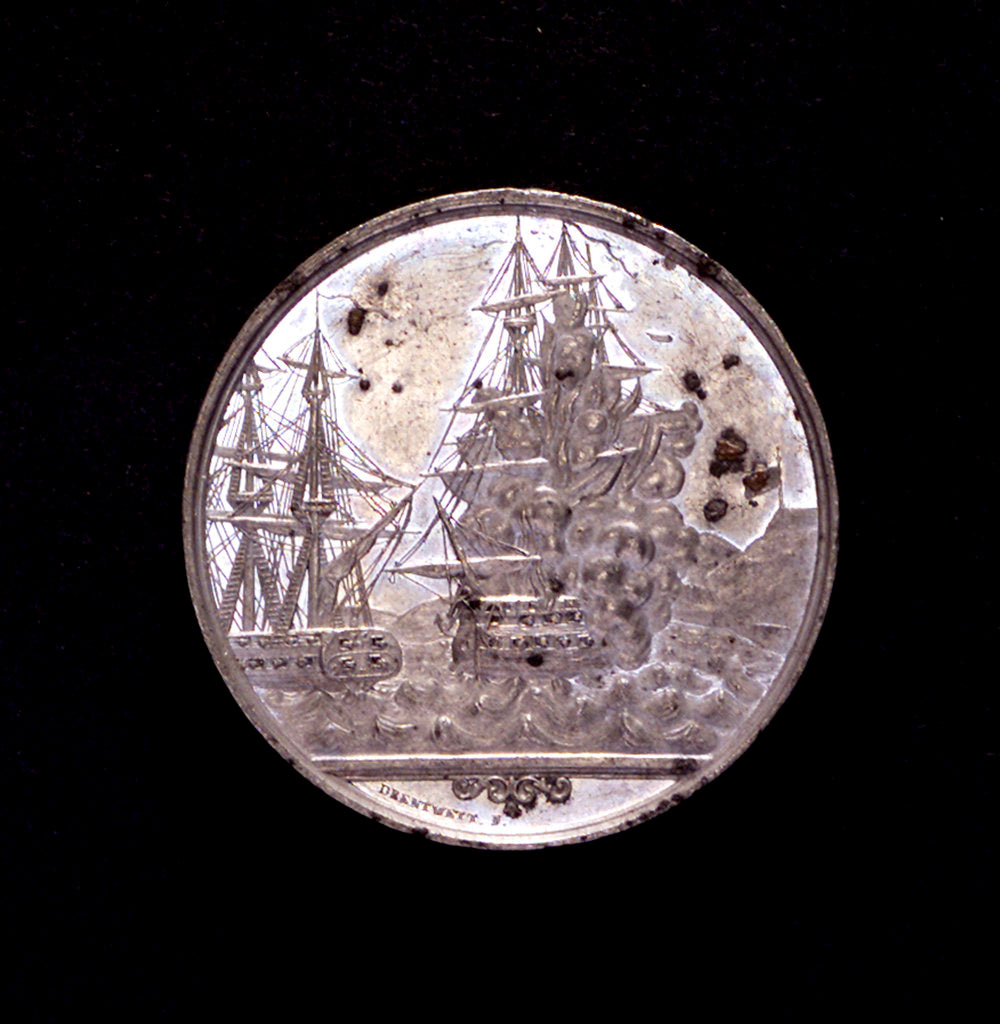 Detail of Medal commemorating the action at Eckernförde, 1849 by S. Drentwett