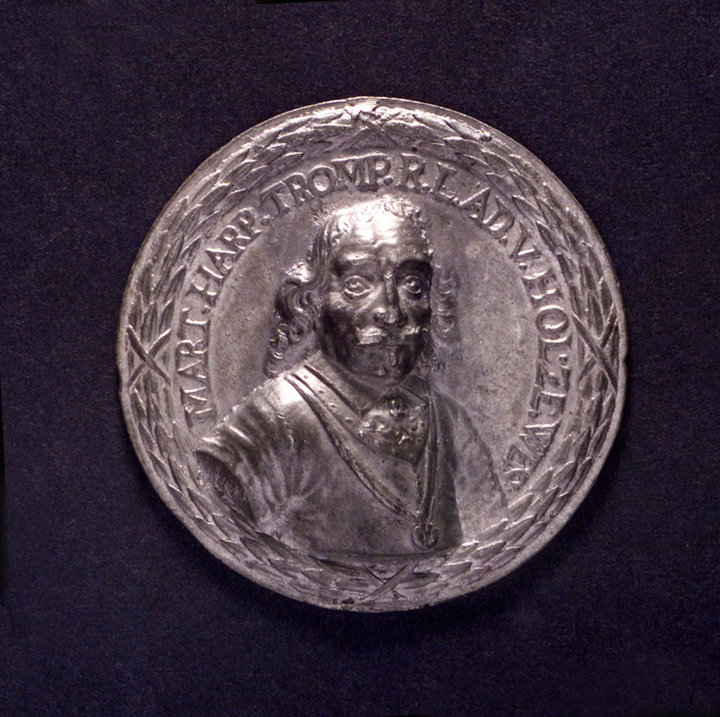 Detail of Medal commemorating the Battle of the Texel and the death of Admiral Tromp, 1653; obverse by O.M.