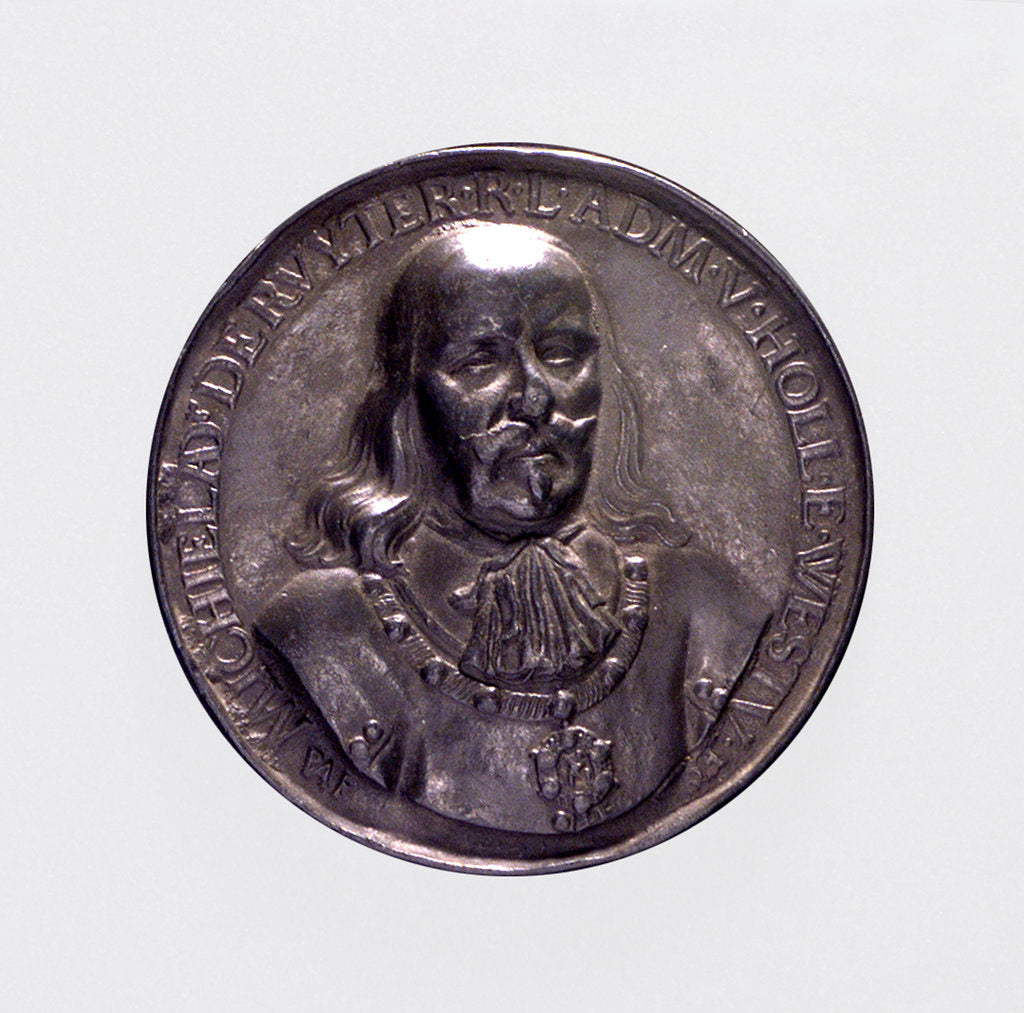 Detail of Medal commemorating the Peace of London and Admiral de Ruyter, 1674; obverse by P. van Abeele