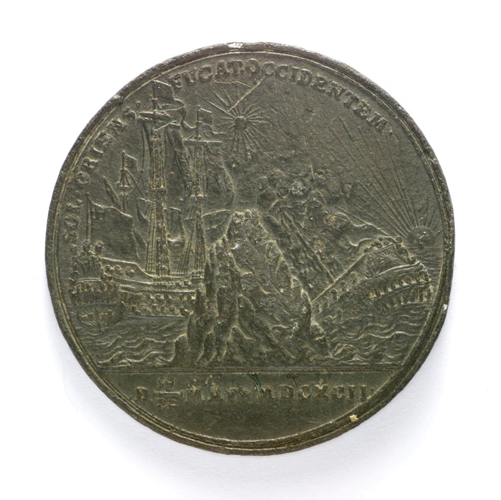 Detail of Medal commemorating the Battle of la Hogue, 1692; reverse by D.S.