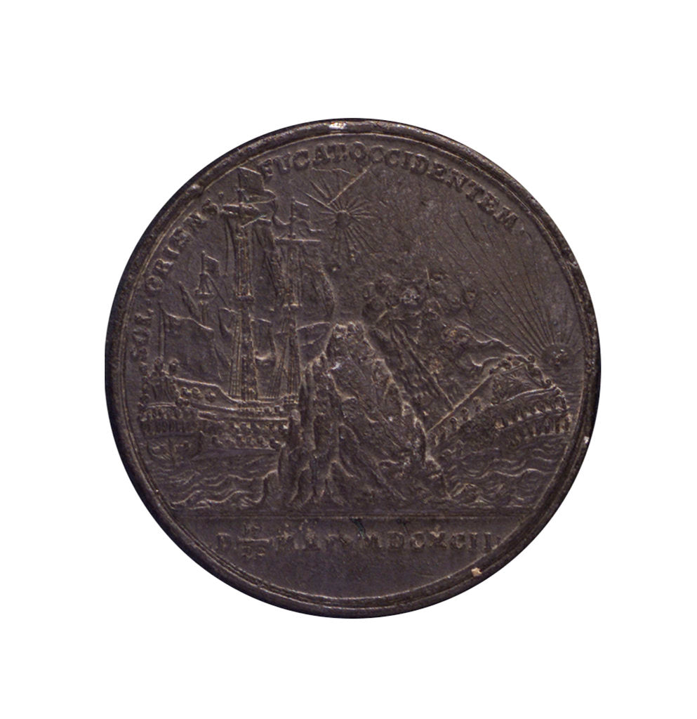 Detail of Medal commemorating the Battle of la Hogue, 1692; reverse by D.S.
