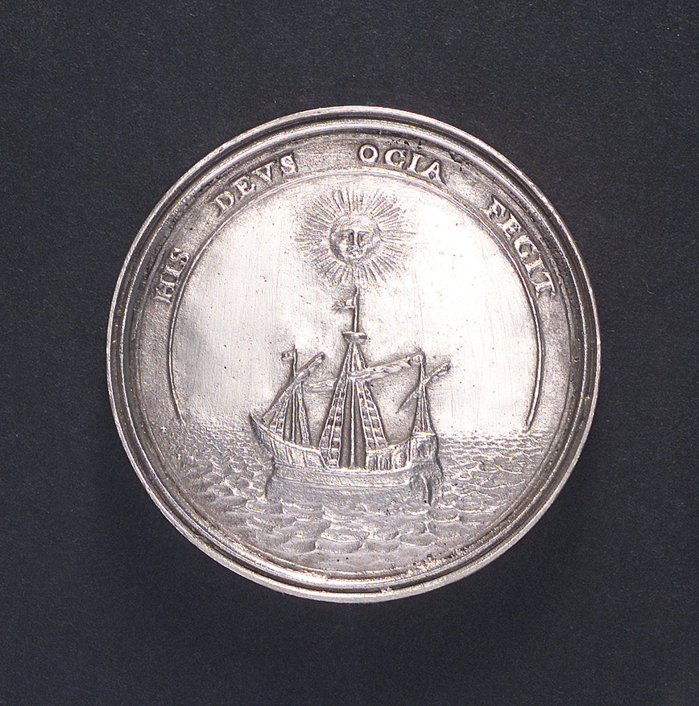 Detail of Medal commemorating Queen Mary of Hungary, Regent of the Netherlands; reverse by unknown