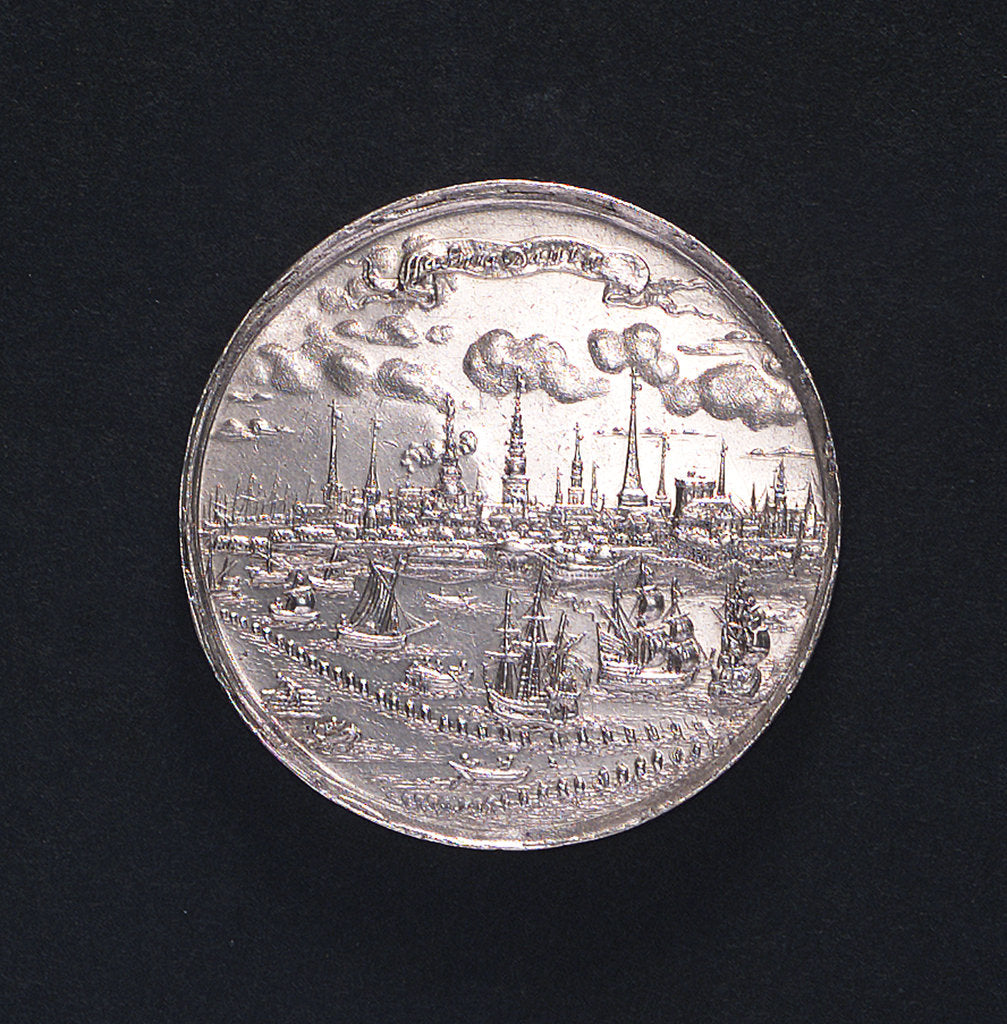 Detail of Medal commemorating the relief of Copenhagen and evacuation of Croneburg, 1658; reverse by J. Hercules