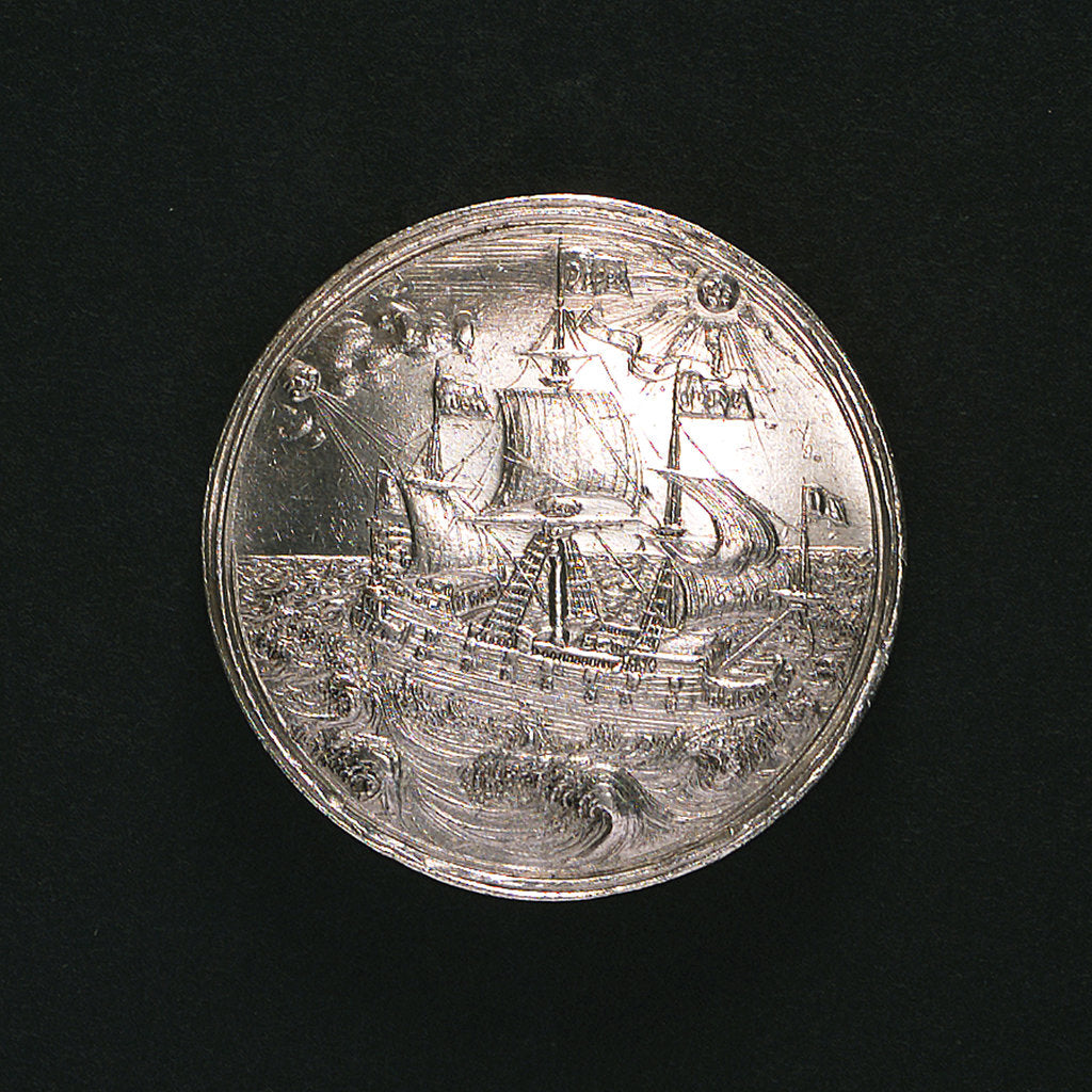 Detail of Medal commemorating the visit to Copenhagen of Princess Anna Sophia of Saxony, 1676; reverse by E.K. D