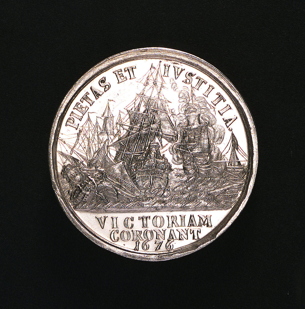 Detail of Medal commemorating the Battle of Öland, 1676; reverse by unknown