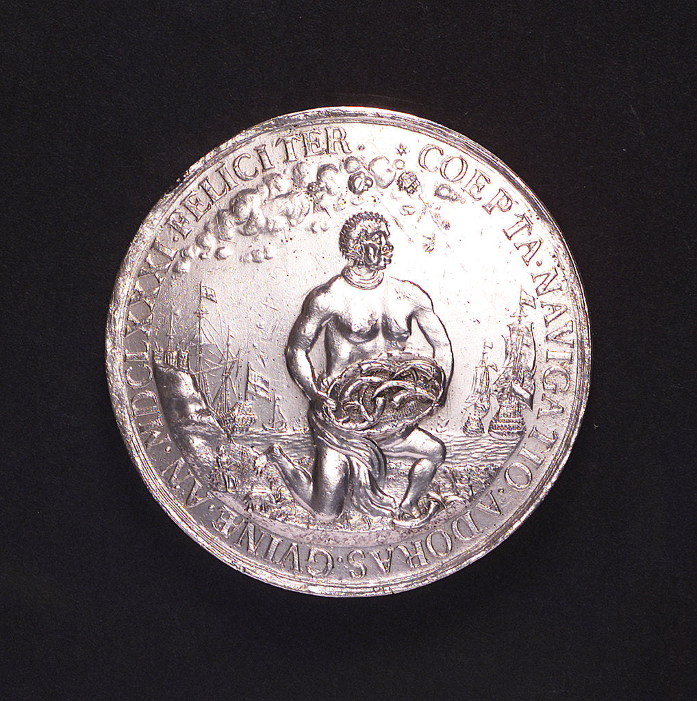 Detail of Medal commemorating the voyage to Guinea, 1681; obverse by unknown