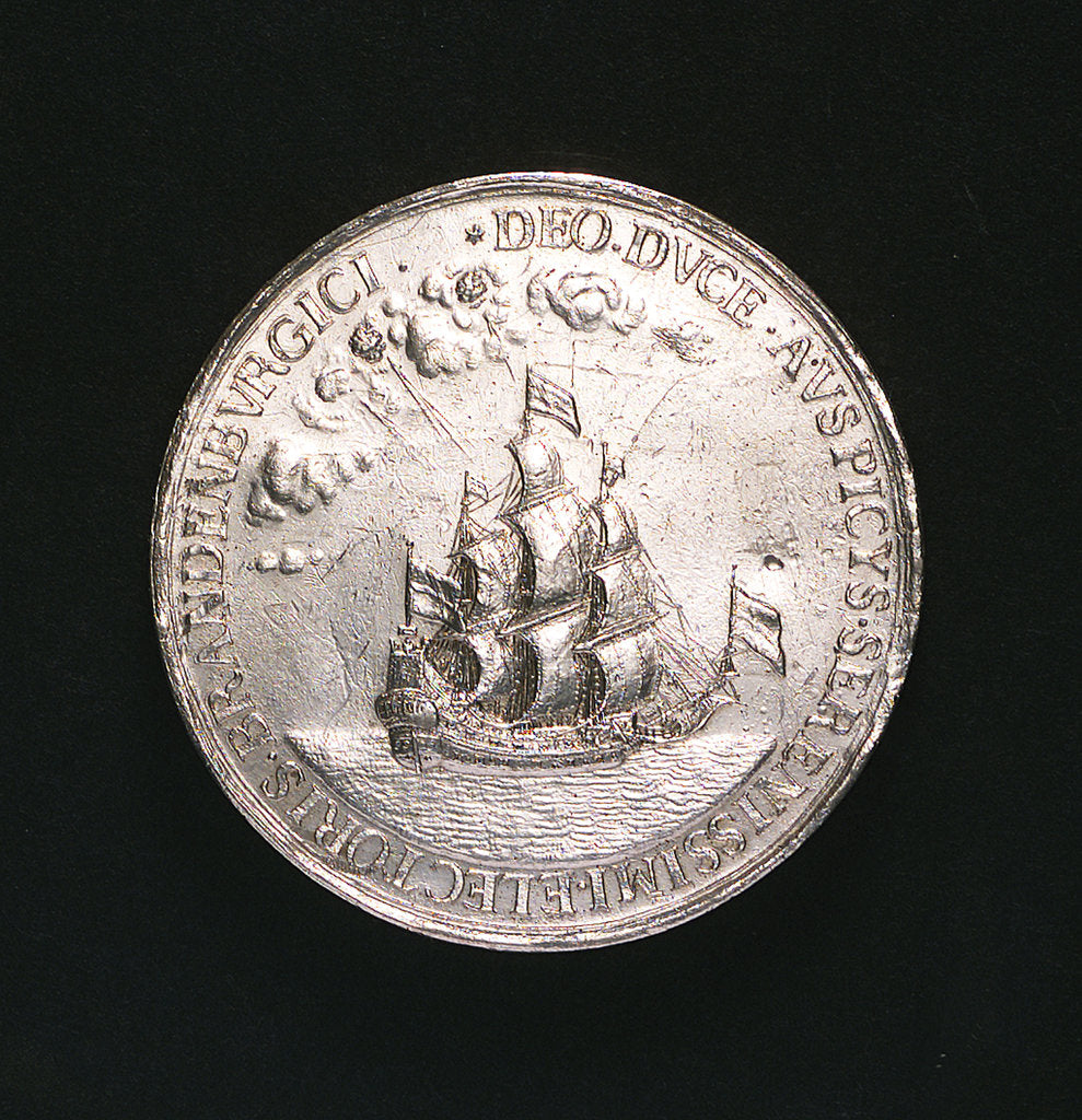 Detail of Medal commemorating the voyage to Guinea, 1681; reverse by unknown