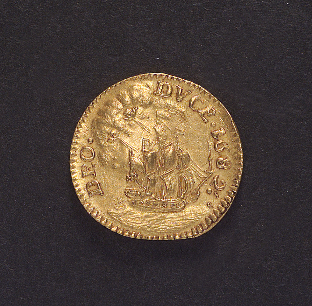 Detail of Medal commemorating the voyage to Guinea, 1681; reverse by unknown