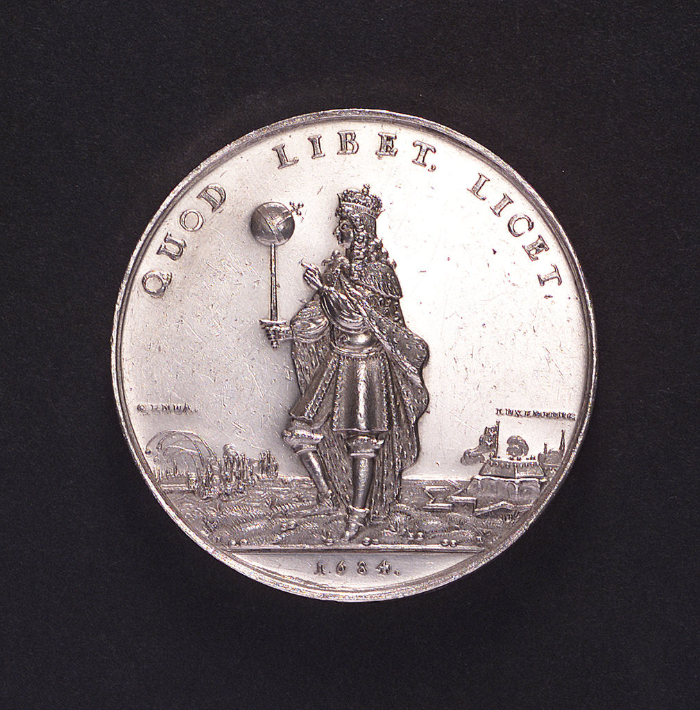 Detail of Medal commemorating the bombardment of Genoa, 1684; obverse by unknown