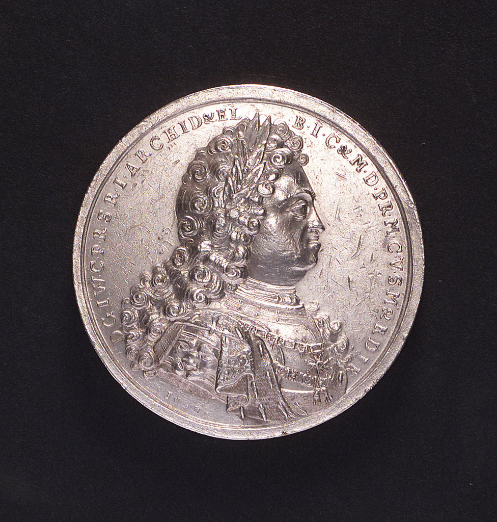 Detail of Medal commemorating Danube shipping; obverse by von Setter