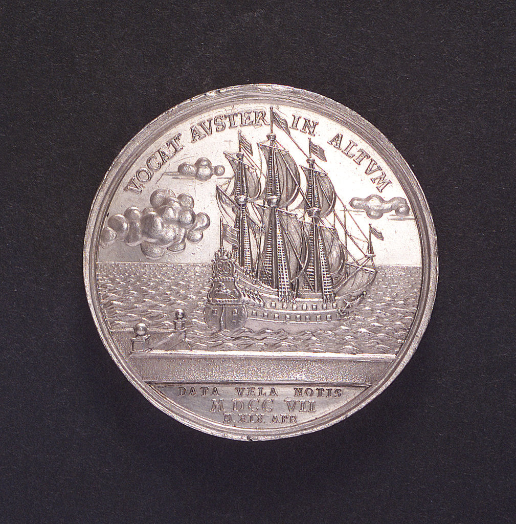Detail of Medal commemorating the voyage of Princess Elisabeth of Brunswick and Luneburg; reverse by unknown
