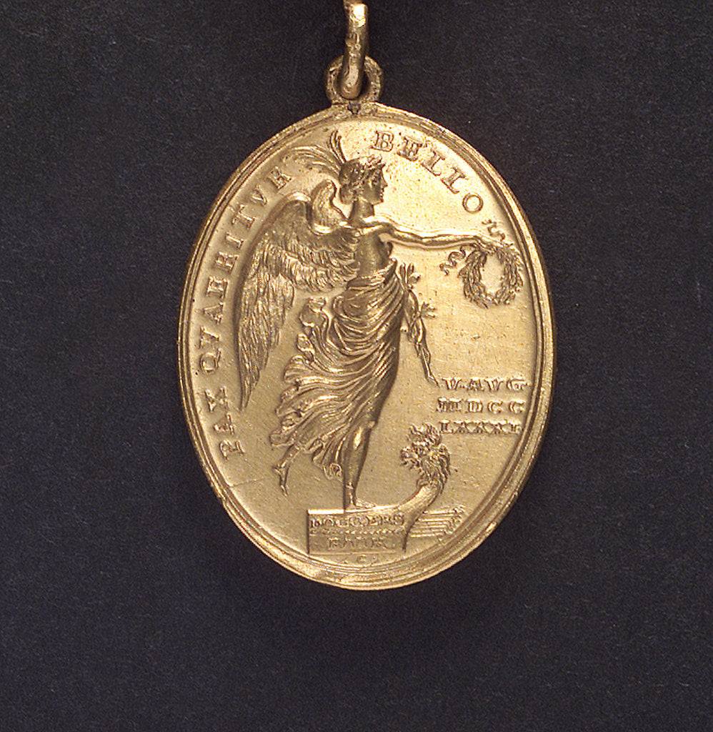 Detail of Medal commemorating the Battle of Dogger Bank, 1781; obverse by J.H. Schepp