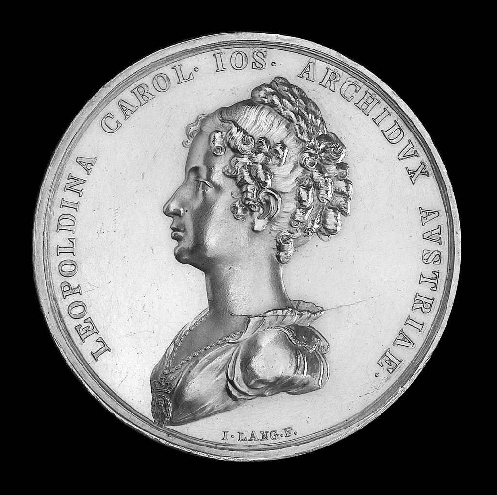 Detail of Medal commemorating the journey to Brazil of Archduchess Leopoldine of Austria, 1817; obverse by J.N. Lang