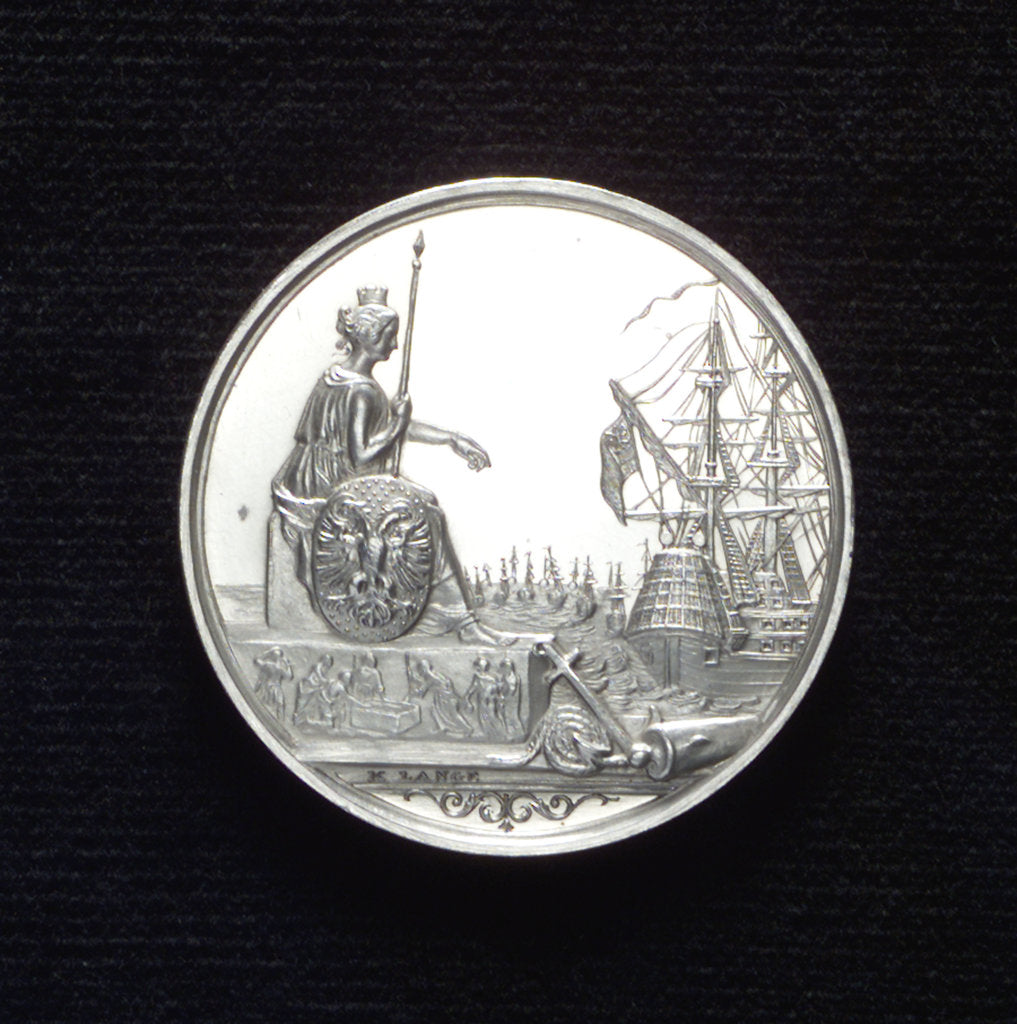 Detail of Medal commemorating the German Fleet founded, 1848; obverse by K. Lange