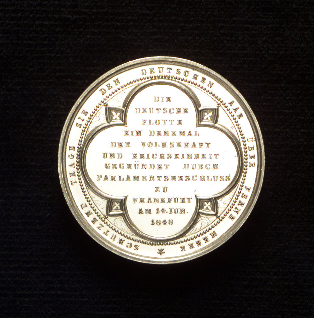 Detail of Medal commemorating the German Fleet founded, 1848; reverse by K. Lange