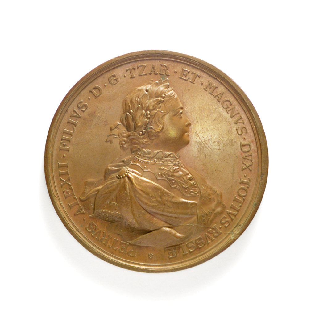 Detail of Medal commemorating the Black Sea Fleet founded, 1696; obverse by S. Judin