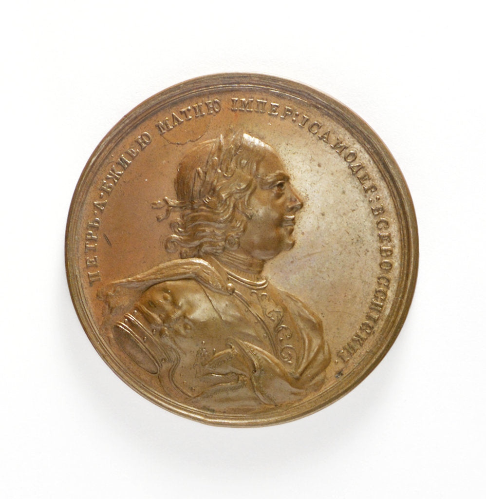 Detail of Medal commemorating the capture of two Swedish ships, 1703; obverse by unknown