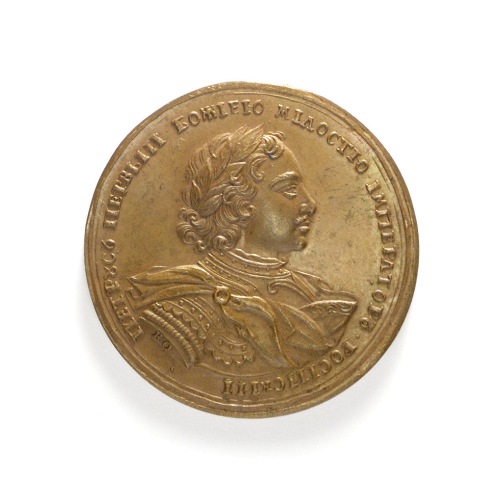 Detail of Medal commemorating the capture of three Swedish frigates, 1719; obverse by K. Osner
