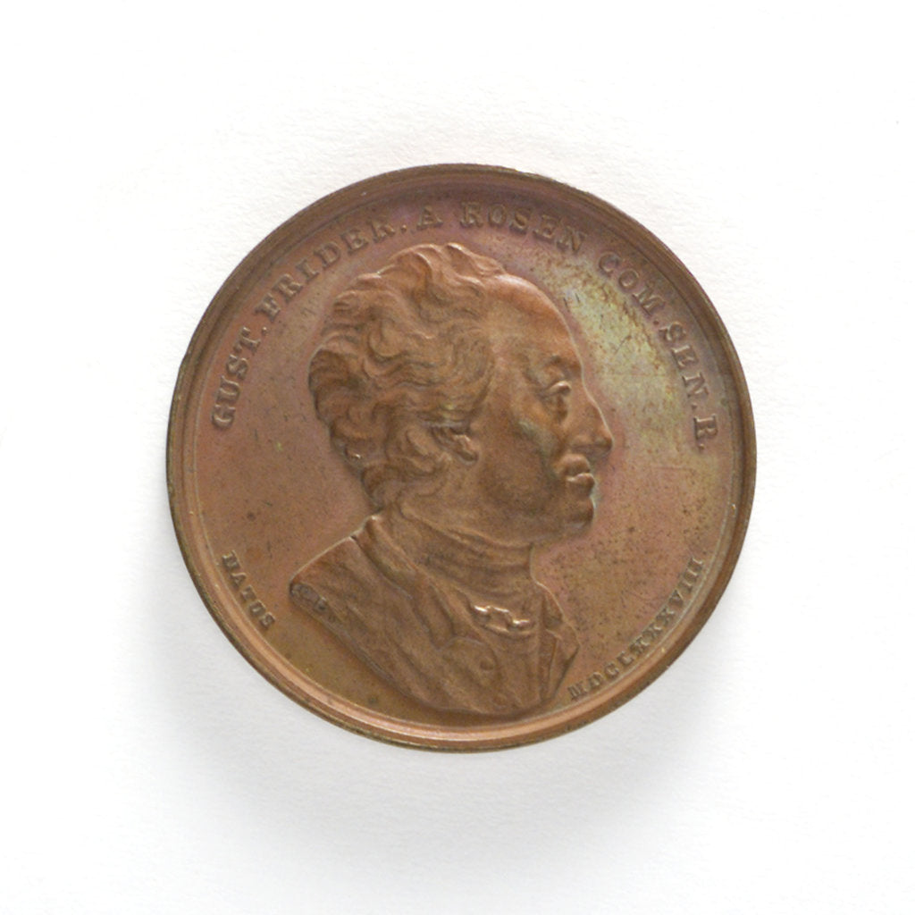 Detail of Medal commemorating Count Rosen Director of the Admiralty; obverse by L.P. Lundgren
