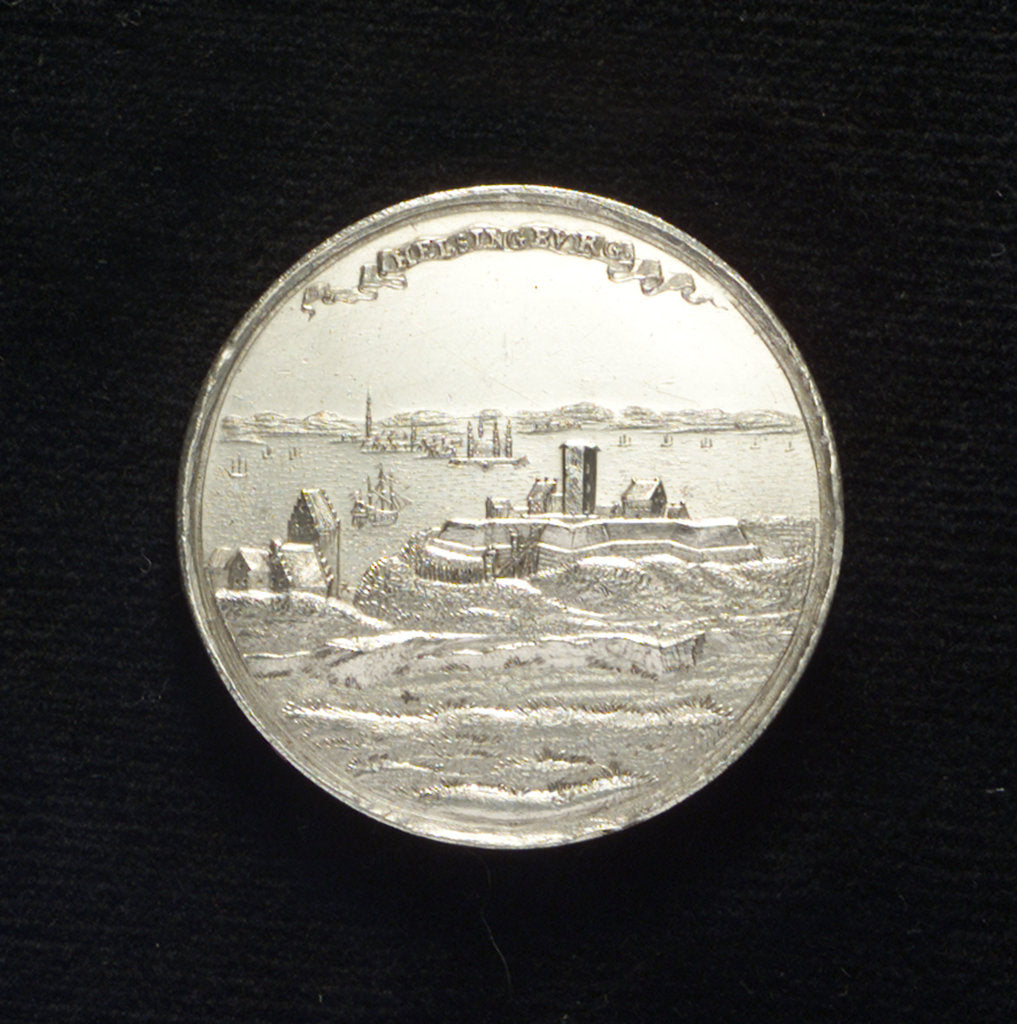 Detail of Medal commemorating the capture of Helsingborg, 1676; obverse by C. Schneider