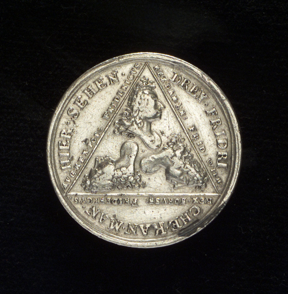 Detail of Medal commemorating the capture of Stralsund, 1715; obverse by unknown