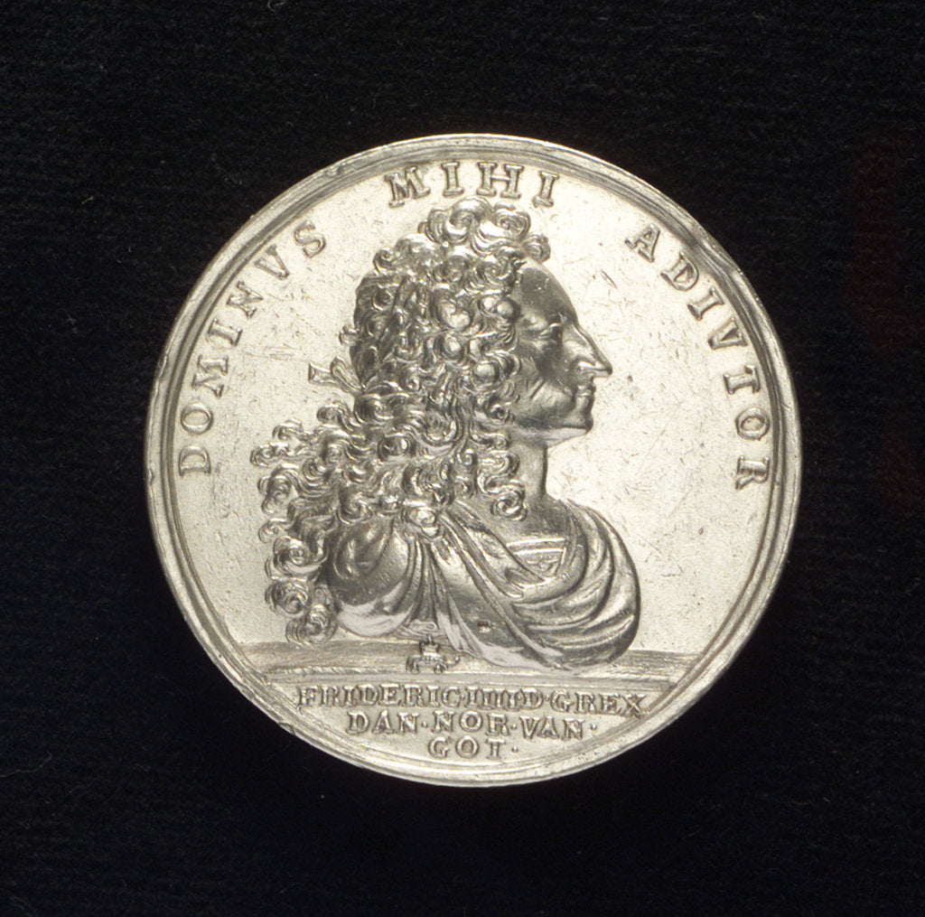 Detail of Medal commemorating the capture of Marstrand, 1719; obverse by C. Wineke