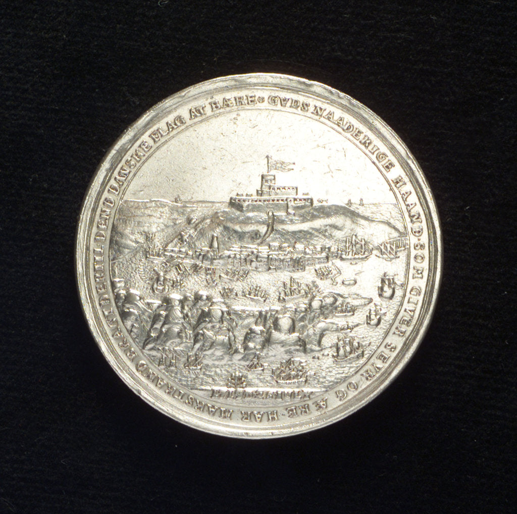 Detail of Medal commemorating the capture of Marstrand, 1719; reverse by C. Wineke