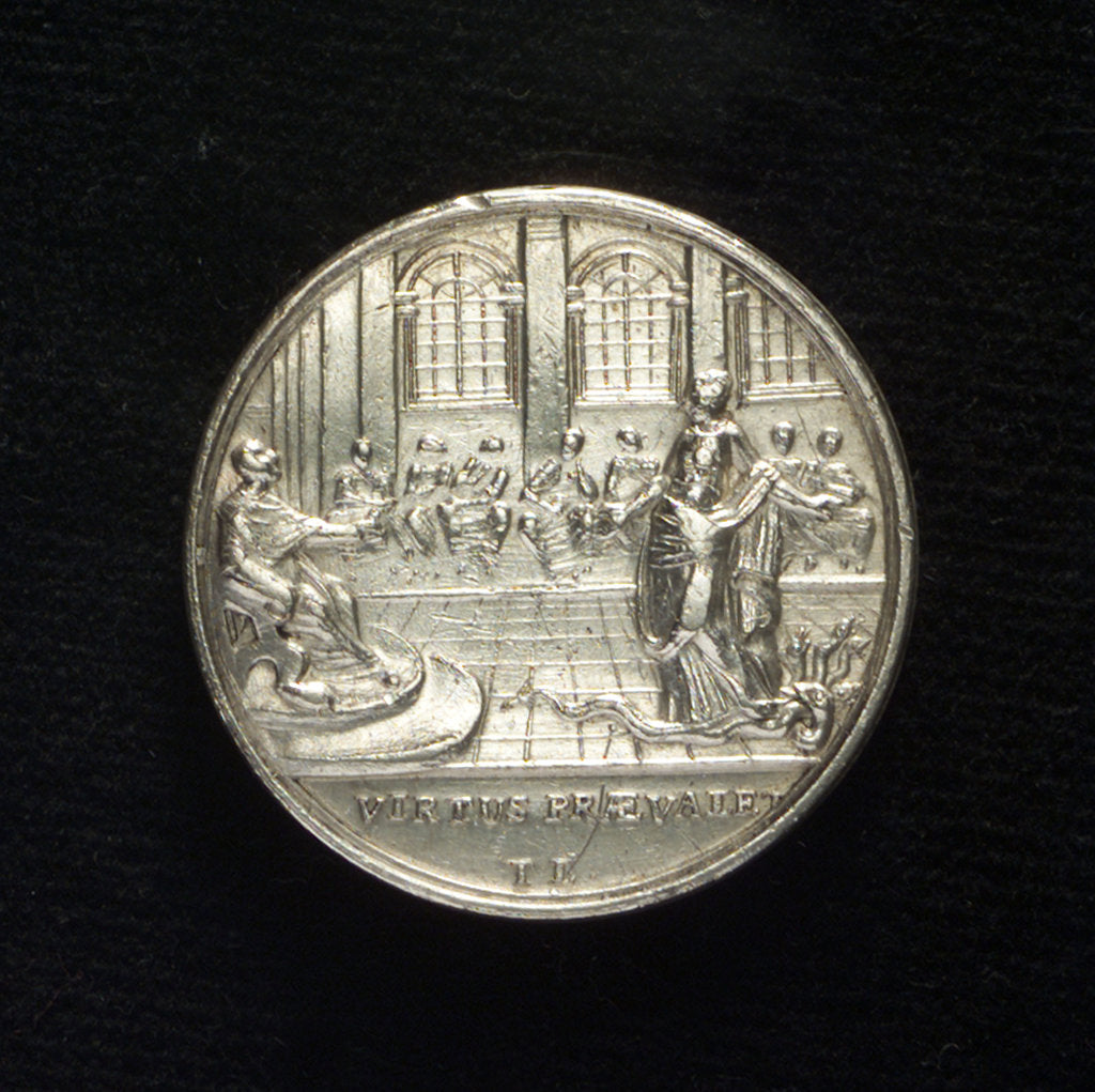 Detail of Medal commemorating Admiral Keppel acquitted, 1779; reverse by T. Lyng