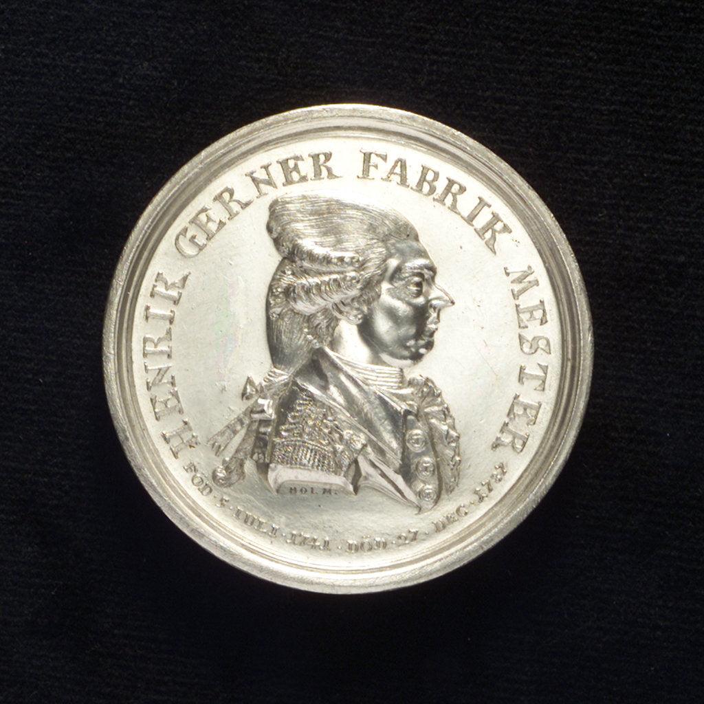 Detail of Medal commemorating Captain Henrik Gerner; obverse by J.J. Holm