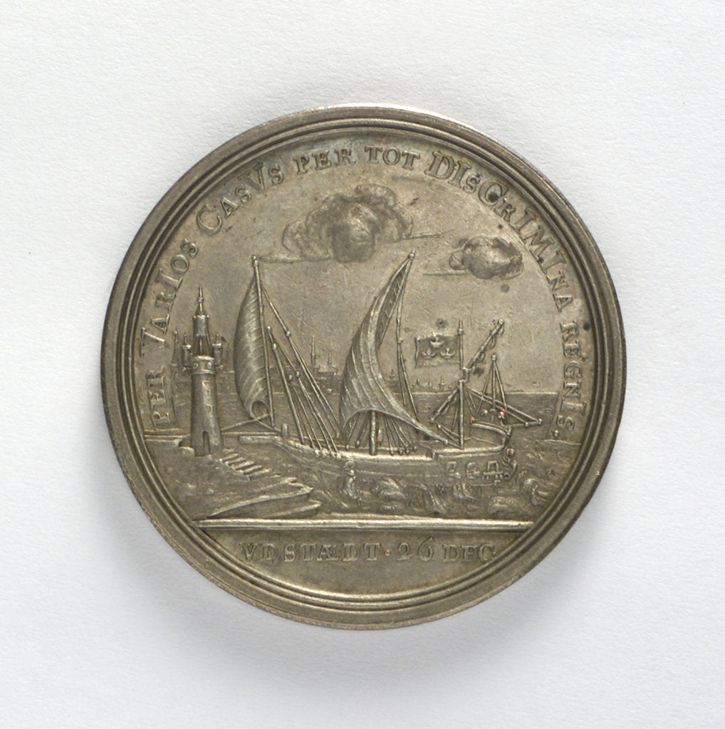 Detail of Medal commemorating the escape of Charles XII from Stralsund, 1715; reverse by unknown