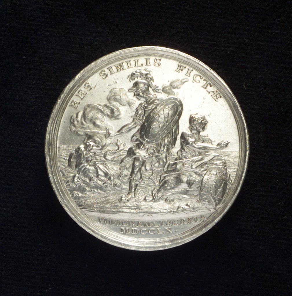 Detail of Medal commemorating the defence of Colberg and Paul von Werner, 1760; reverse by N. Georgi