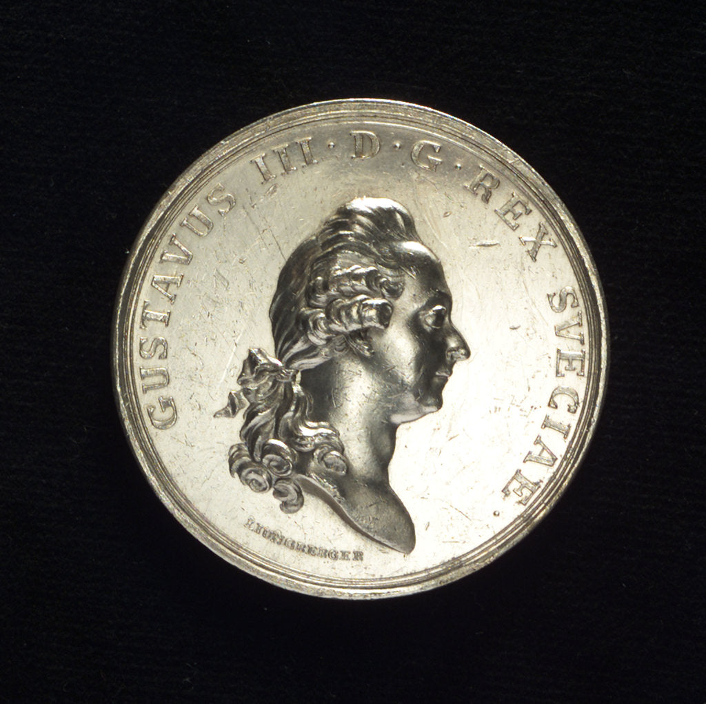 Detail of Medal commemorating the Royal care of Commerce of Stockholm; obverse by Gustav Ljungberger