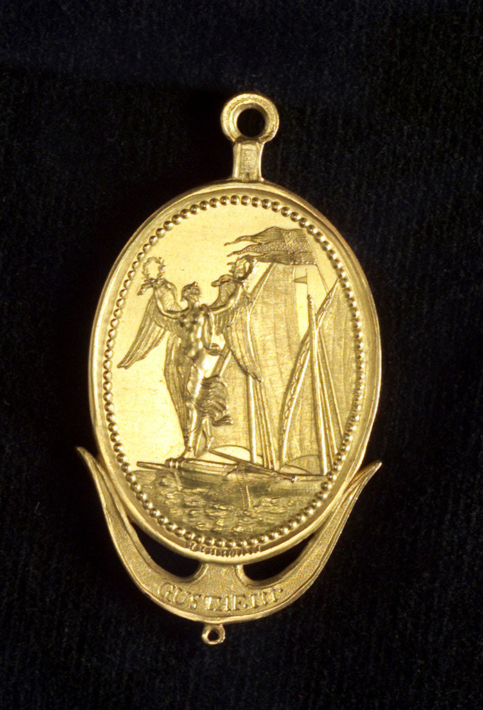 Detail of Naval reward medal commemorating the Battles of Svensksund and Friederickshamm, 1790; obverse by C.G. Fehrman