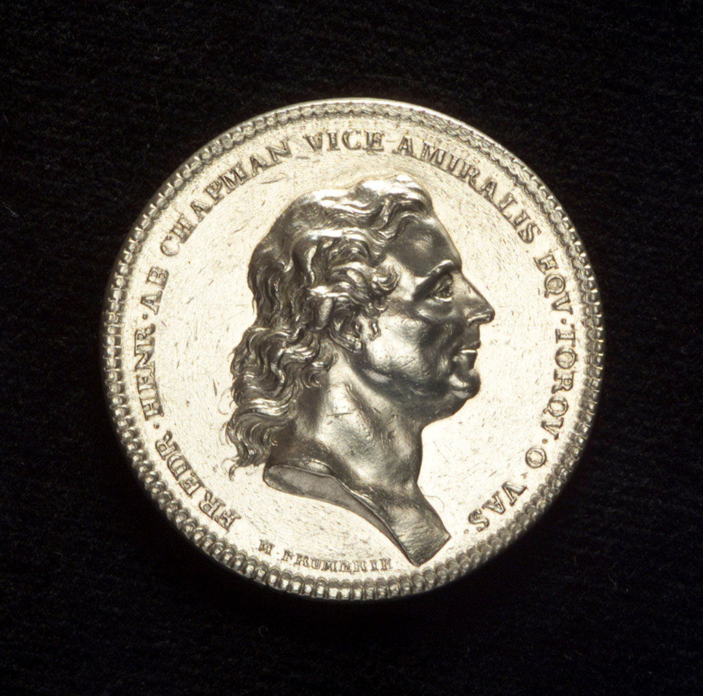 Detail of Medal commemorating Admiral Frederick Henry Chapman (1721-1808); obverse by C.M. Frumerie