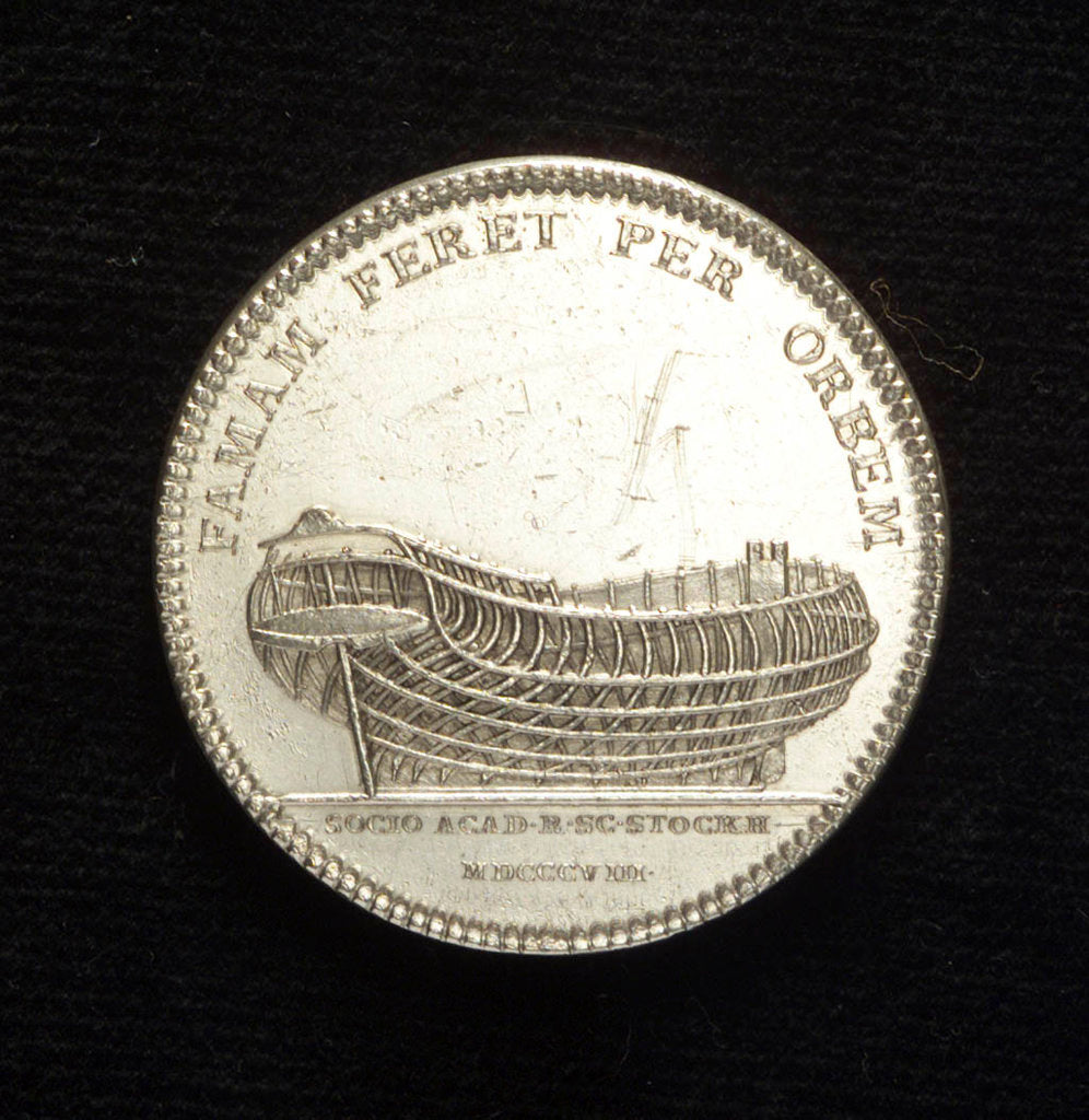 Detail of Medal commemorating Admiral Frederick Henry Chapman (1721-1808); reverse by C.M. Frumerie
