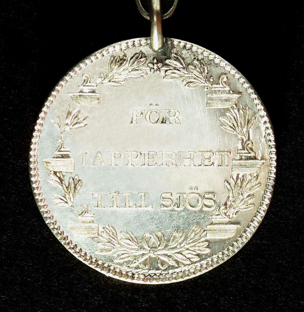 Detail of Naval reward medal; reverse by unknown