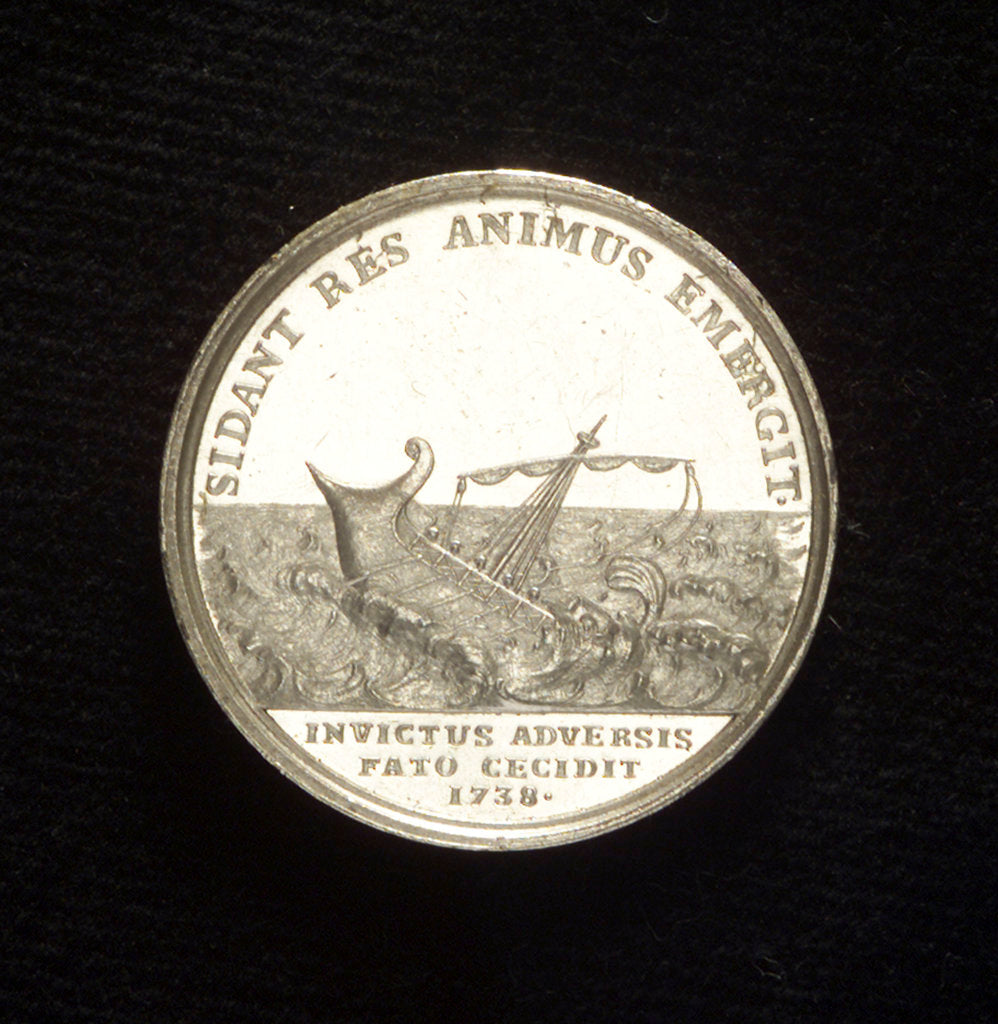 Detail of Medal commemorating Admiral Gustavus af Psilander (1669-1738); reverse by G.A. Enegren