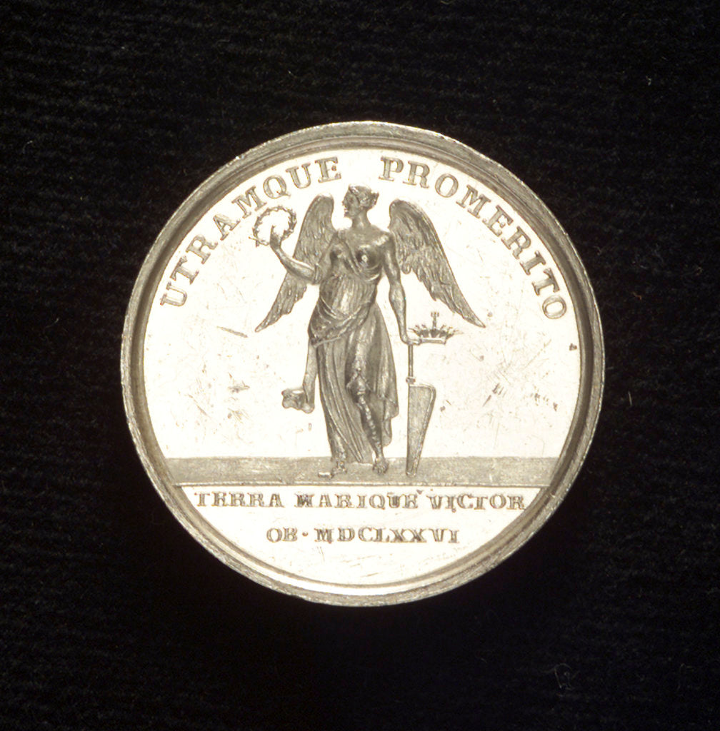 Detail of Medal commemorating Admiral Count Wragel; reverse by M. Frumerie