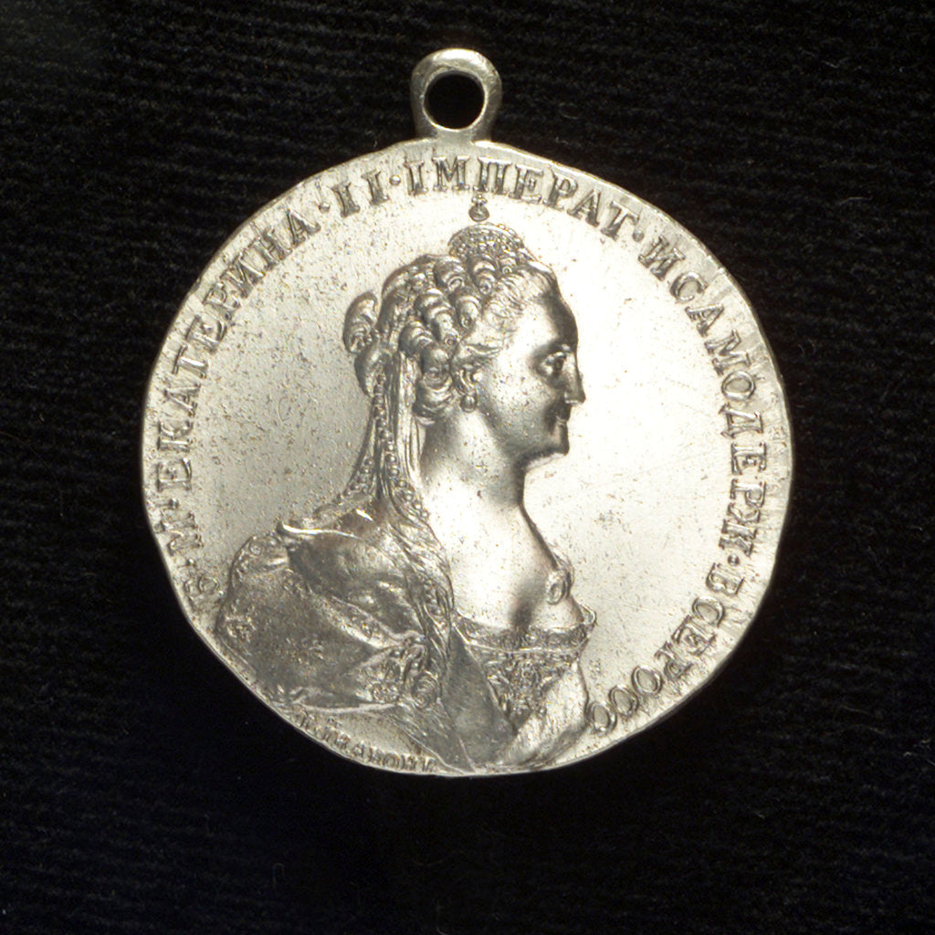 Detail of Naval reward medal commemorating the action off Chesmé, 1770 by T. Iwanov
