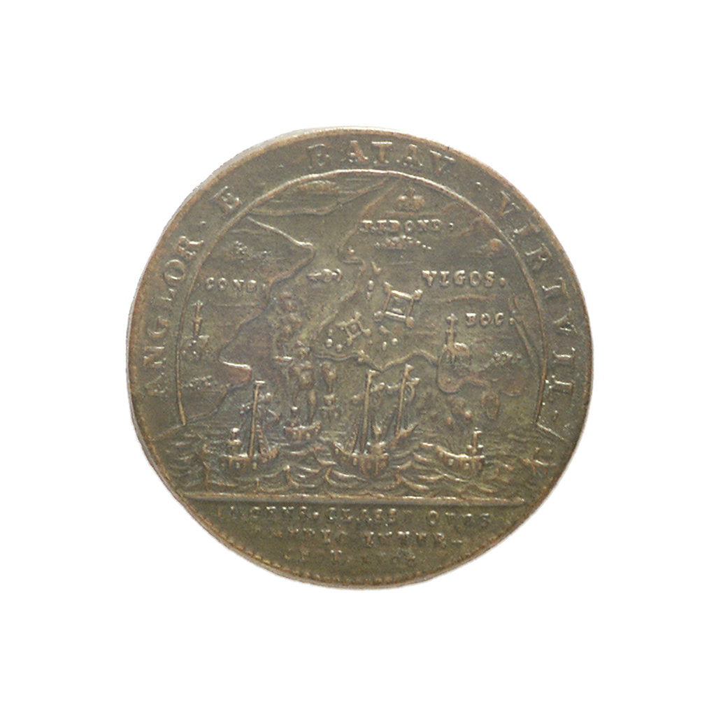 Detail of Counter commemorating the Expedition to Vigo Bay, 1702; reverse by J.G. Lauffer