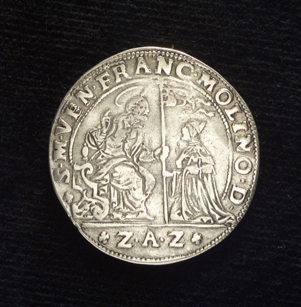 Detail of Counter commemorating the naval activity in the Levant, 1647; obverse by Zan Antonio Zorzi