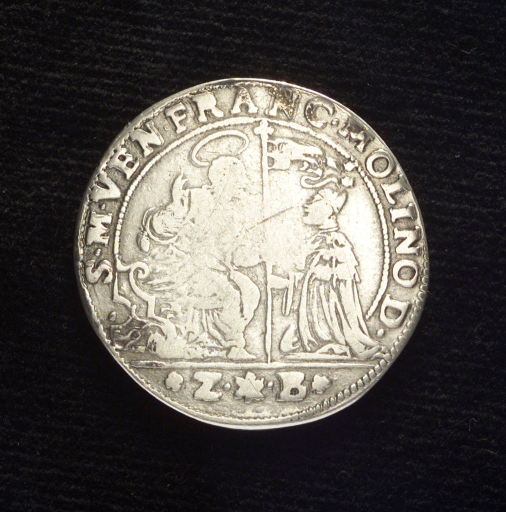 Detail of Counter commemorating the naval events in the Levant, 1647; obverse by Zuane Barozzi
