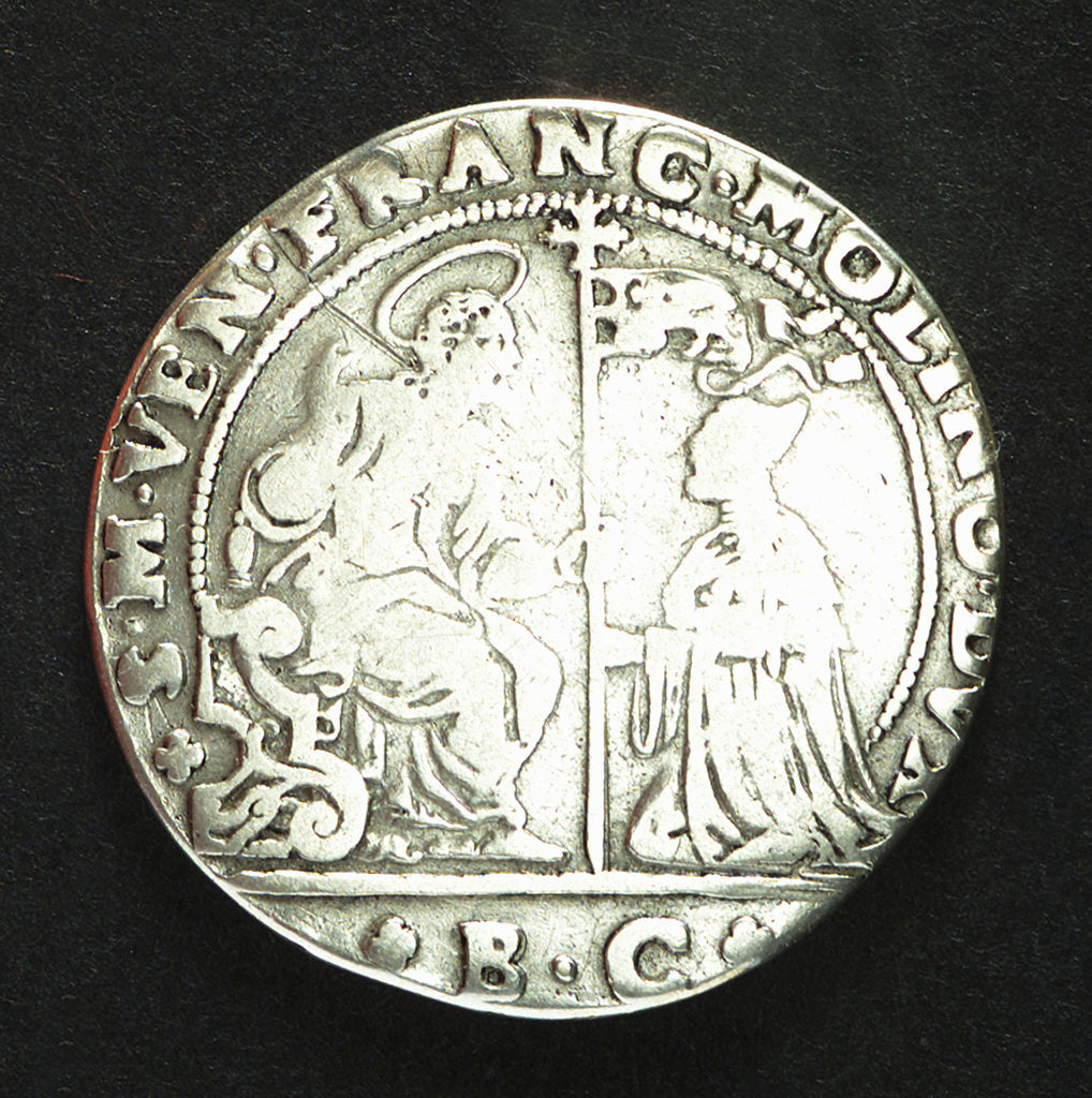 Detail of Counter commemorating the naval events in the Levant, 1647; obverse by Benetto Corner