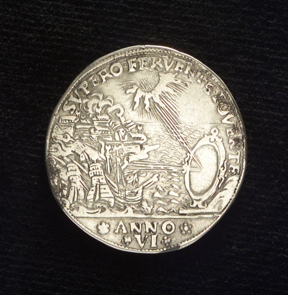 Detail of Counter commemorating the Battle of Paros, 1651; reverse by Z.A. Semitecolo