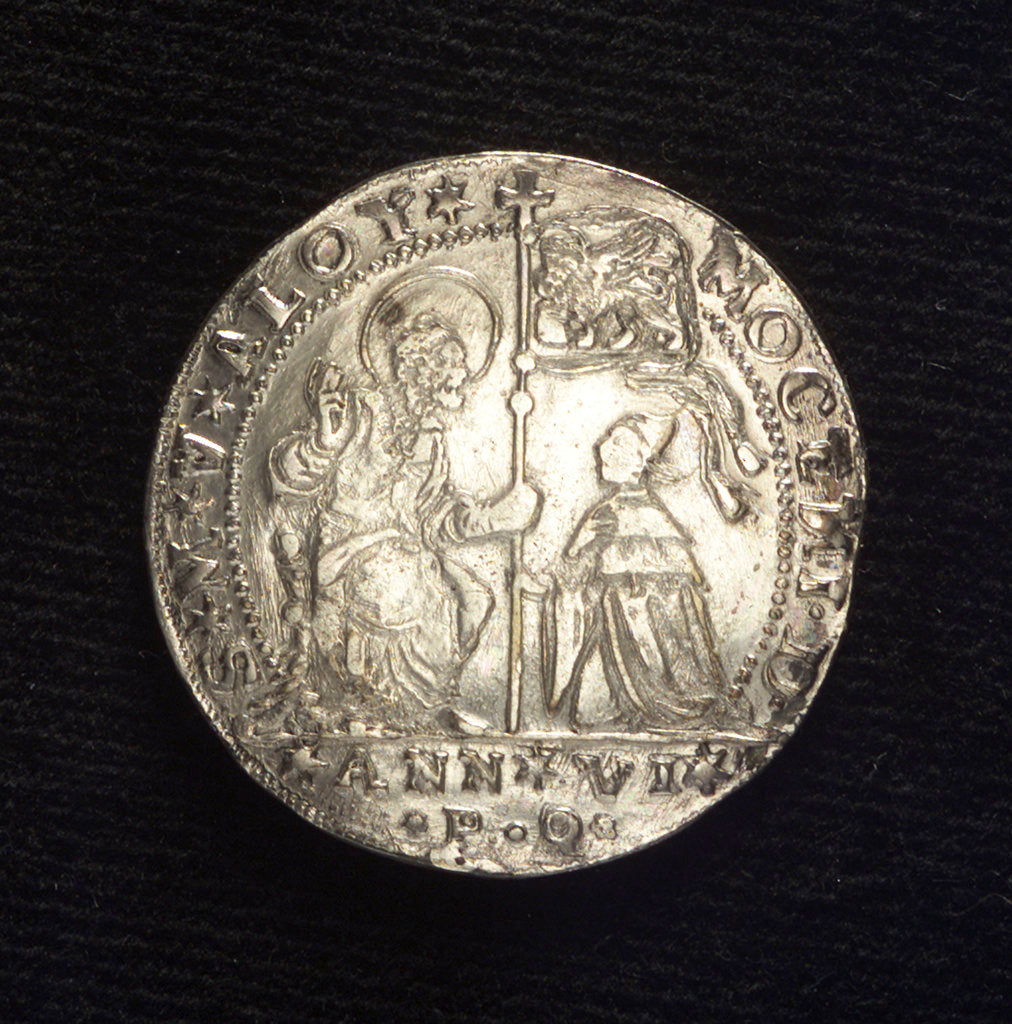 Detail of Counter commemorating the launch of the Bucintoro III, 1727; obverse by P. Querini