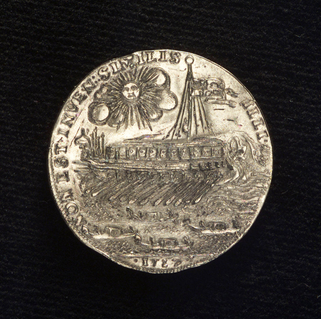Detail of Counter commemorating the launch of the Bucintoro III, 1727; reverse by P. Querini
