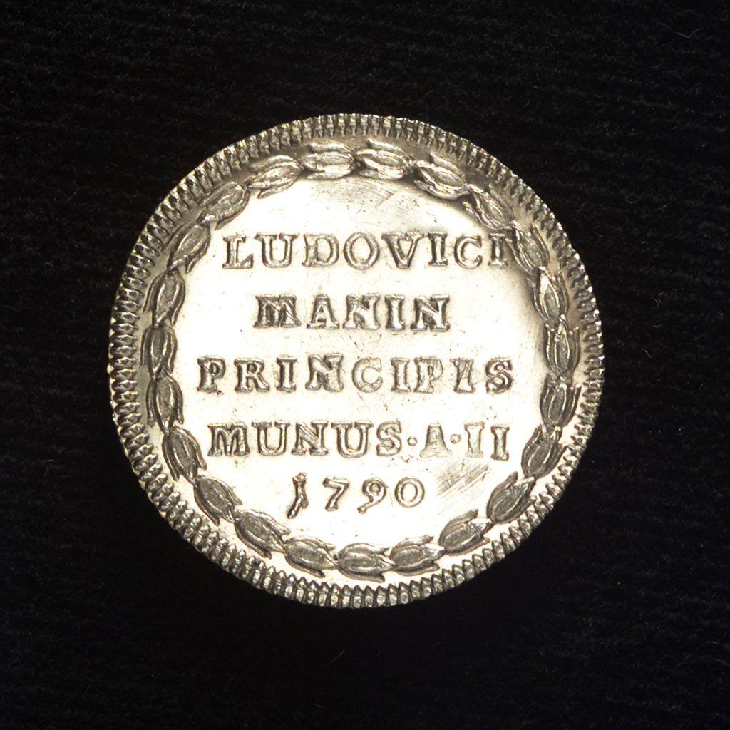 Detail of Counter commemorating the victory over the pirates of Tunis, 1790; reverse by M. Badoreo