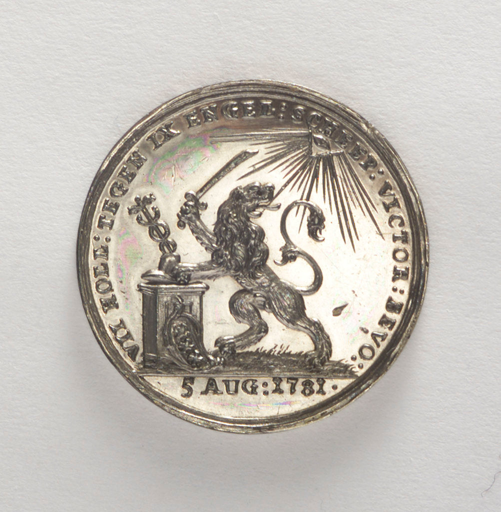 Detail of Counter commemorating the Battle of Doggerbank, 1781; obverse by J.M. Lageman