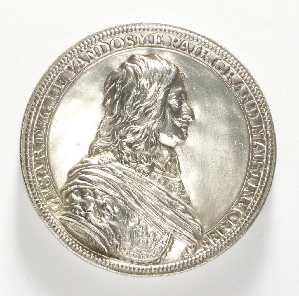 Detail of Medal commemorating Admiral César, Duc de Vendôme (1594-1665) by J. Darmand