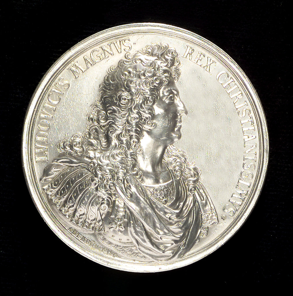 Detail of Medal commemorating the capture of Tobago, 1677; obverse by A. Meybusch